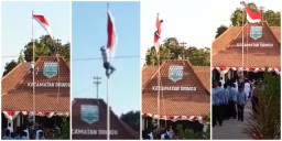 Tali Macet Saat Upacara Penurunan Bendera, Siswa Ini Nekat Panjat Tiang, Videonya Viral!