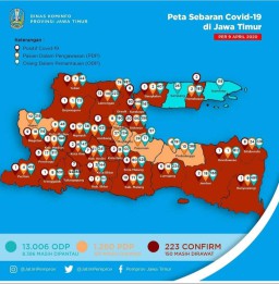 Satu Orang Terkonfirmasi Positif Covid-19, Bojonegoro Zona Merah