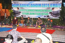 Pandemi Covid-19, Dandim Jember Tenangkan Masyarakat Dengan Ngopi Bareng