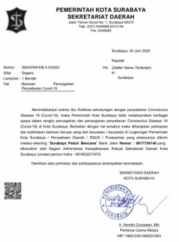 Pemkot Surabaya Keluarkan Surat 'Minta-minta Bantuan'