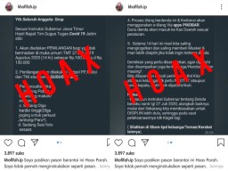 Pesan Berantai WA Penilangan Masker, Gubernur Jatim Pastikan Itu Hoax