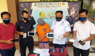 Bobol Konter, Maling asal  Lumajang Gasak 19 Ponsel