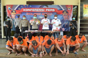 Juni-Juli, Polres Batu Ungkap  11 Kasus Narkoba Tangkap 18 Pelaku