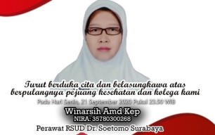 Perawat Asal Sedati Meninggal Dunia Terkonfirmasi Positif Covid-19