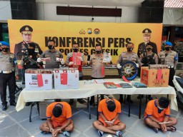 Komplotan Maling  Konter SPBU dan Toko Asal Surabaya Diringkus Polisi Gresik