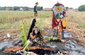 Ki Ompong Soedharsono Mainkan Wayang Tengul Kontemporer di Sawah