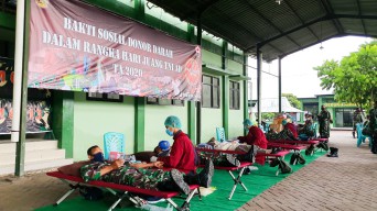 Kodim 0813 Bojonegoro Sumbangkan 57 Kantong Darah