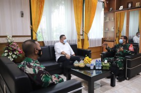Plt Wali Kota Whisnu Datangi Danrem, Diskusikan Pengamanan Malam Tahun Baru