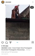 Maling Koplak, Kecapekan Nggarong Ketiduran di Atas Genting di Banyuwangi