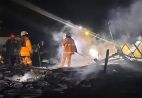 Gara-gara Korsleting Listrik, Rumah Bambu di Bojonegoro Ludes Terbakar