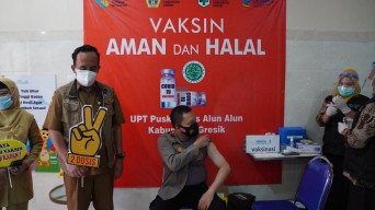Kapolres dan Dandim Gresik Jalani  Vaksin ke Dua, Seperti Ini Yang Dirasakan