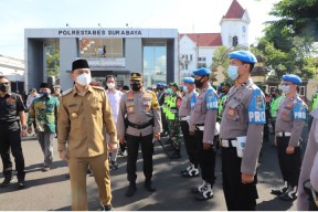 Jadi Pimpinan Apel Gelar Pasukan Larangan Mudik, Wali Kota Eri Berharap Warga Menahan Diri untuk Tidak Mudik