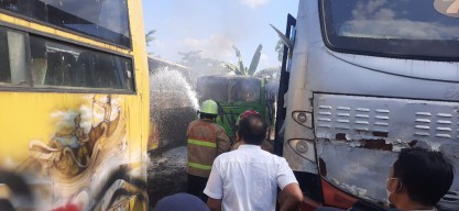 Tiga Bus Margo Djoyo Terbakar di Garasi Bojonegoro
