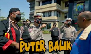 Libatkan Youtuber Kocak Pak Ndul, Satlantas Polresta Sidoarjo Ajak Warga Tidak Mudik Lebaran