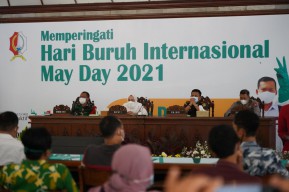 Sambut MayDay 2021, Bupati Anna Harapkan Pekerja Mampu Meningkatkan Budaya Kerja