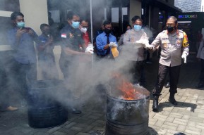 Sabu 6,3 Kg Jaringan Malaysia Dimusnahkan Polresta Sidoarjo