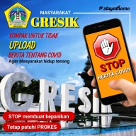 Pamflet Foto Stop Berita Covid-19 di Gresik Hoax
