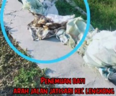 Lagi Nyapu Gudang, Warga Lengkong  Nganjuk Temukan Bayi Mungil
