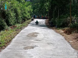 Warga di Ponorogo Patungan Perbaiki Jalan Rusak