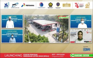 Pertamina dan BPPT Dirikan 2 Stasiun Pengisian Kendaraan Listrik Umum