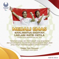 Atlet Asal Mojokerto Berhasil Rebut Medali Emas di Paralimpiade Tokyo 2020, Gubernur Khofifah Ikut Bangga