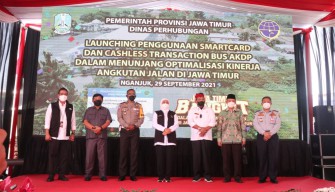 Di Nganjuk, Bank Jatim Launching Pembayaran Tiket Bus AKDP Secara Cashless