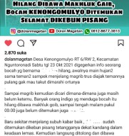 Viral, Bocah di Magetan Dikabarkan Hilang Karena Disembunyikan Demit