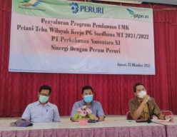 Hadapi Masa Tanam 2021/2022, PTPN XI-Peruri Bantu Modal Petani Tebu Ngawi