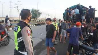 Polisi Razia Balap Liar di Jalan Arteri Baru Porong, Amakan 141 Motor