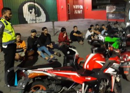 Razia Balap Liar, Polisi Gresik Sita Belasan Sepeda Motor