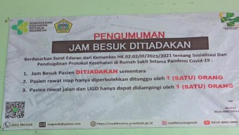 Tiadakan Jam Besuk Pasien, Dua Nakes RSUD Terdeteksi Covid-19 Satu Positif Omicron