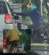 Pemotor di Surabaya Ketuk Kaca Mobil Minta-minta Uang