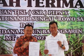 PTPN X Salurkan Bantuan Normalisasi Patusan untuk Warga Tulungagung