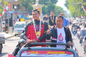 Pulang Kampung, Atlet Peraih Medali Emas Asal Ponorogo Disambut Meriah