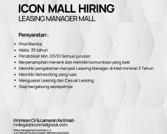 Lowongan Kerja di Icon Mall Gresik Ada Tiga Posisi yang Dibutuhkan, Apa Saja?