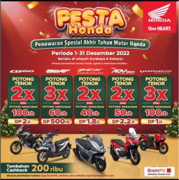 Pesta Honda Akhir Tahun, MPM Honda Jatim Berikan Penawaran Spesial