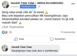 Polisi Pastikan Kabar Penculikan Anak di Bojonegoro Hoax