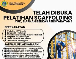 Disnaker Pemkab Gresik Gelar Pelatihan Scaffolding, Berikut Cara Daftarnya