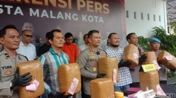 Kurir 42 Kg Ganja Asal Aceh Diringkus di Kota Malang