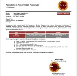 PT Smelting Ingatkan Warga Tentang Lowongan Kerja Palsu yang Mencatut Nama Perusahaan