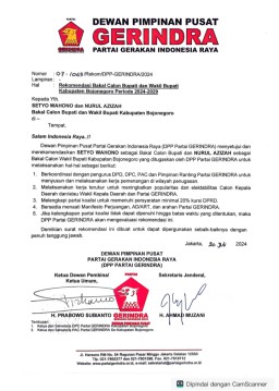 Gerindra Pusat Usung Adik Mensesneg Bersama Sekda untuk Pertarungan Pilkada Bojonegoro