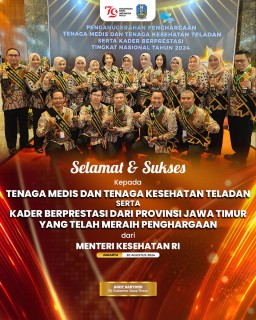 Sebanyak 19 SDM Kesehatan Jatim Raih Penghargaan Tingkat Nasional Tahun 2024, Pj. Gubernur Adhy: Jadi Pelecut Pelayanan Kesehatan di Jawa Timur