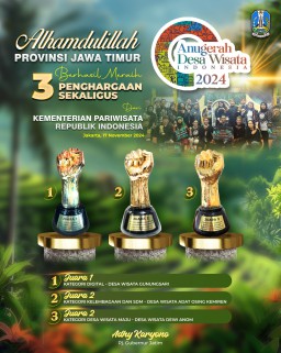Tiga Desa Wisata Jatim Borong Gelar di ADWI 2024, Pj. Gubernur Adhy: Alhamdulillah Jadi Provinsi Terbanyak Raih Juara