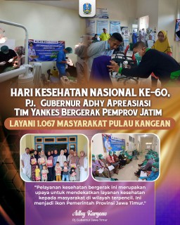 Hari Kesehatan Nasional ke-60, Pj. Gubernur Adhy Apresiasi Tim Yankes Bergerak Layani 1.067 Masyarakat Pulau Kangean
