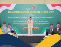 Saksikan Penandatanganan PKS Antara Kantah dengan PCNU di Jabar, Menteri Nusron Dorong Sertipikasi Tanah Wakaf untuk Cegah Sengketa dan Konflik