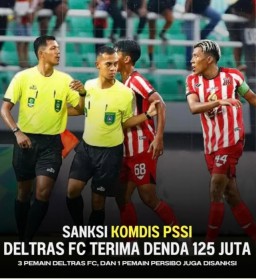 Laga Deltras dan Persibo Menyisakan Sanksi dari Komdis PSSI, Ini Sanksinya