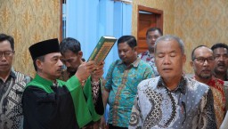 Delapan Kades Ikuti Pengambilan Sumpah dan Pelantikan Panitia PTSL Tahun 2025