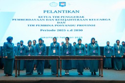 Arumi Bachsin Dilantik sebagai Ketua TP PKK Prov. Jatim Periode 2025-2030