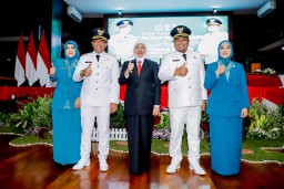 Hadiri Sertijab Bupati dan Wakil Bupati Probolinggo, Gubernur Khofifah Pesankan Keberseiringan Program SAE dengan Nawa Bhakti Satya dan Asta Cita