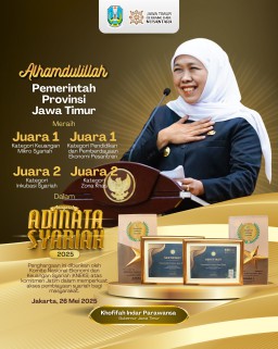 Pemprov Jatim Borong 10 Penghargaan Anugerah Adinata Syariah